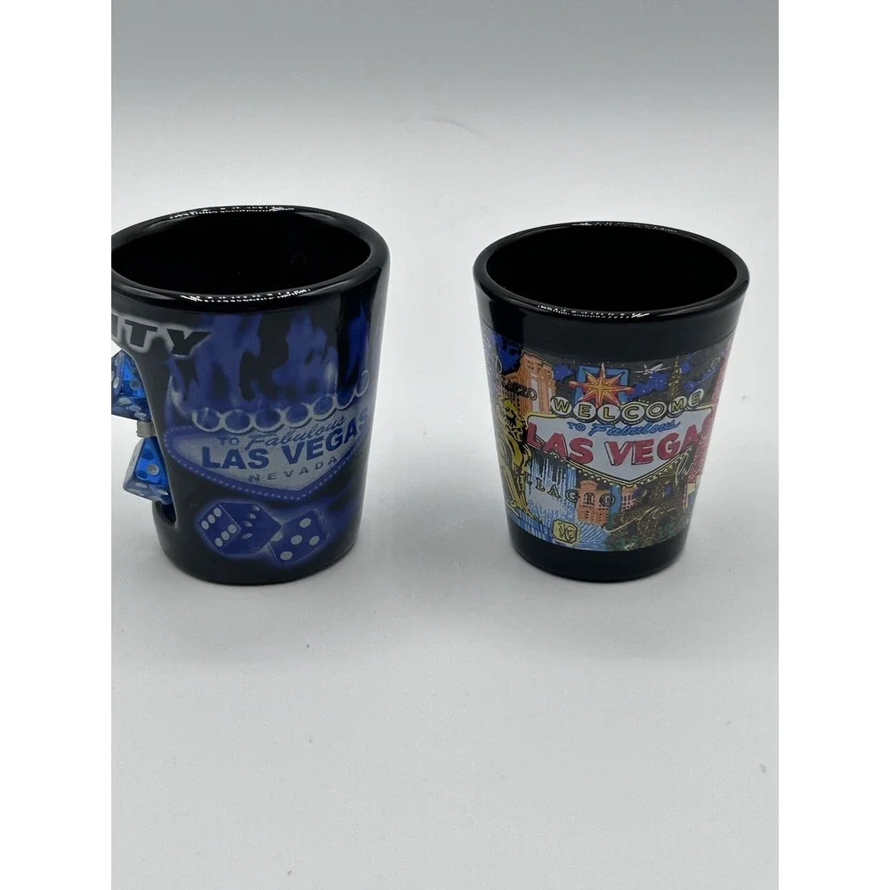 Las Vegas Sin City Dice Novelty Shot Glass Set Of 2‎
